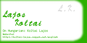 lajos koltai business card
